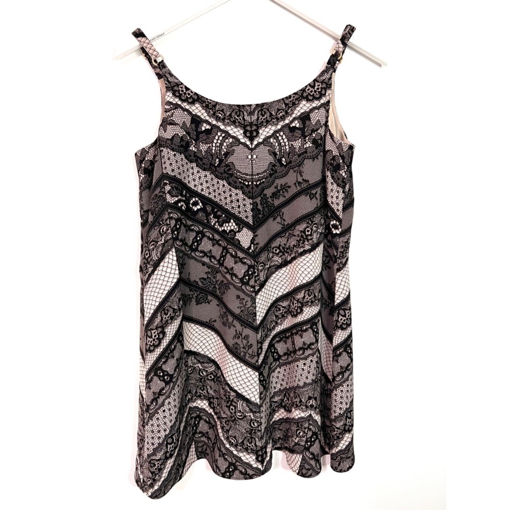 Cabi #3278 Black Lace Print Monaco Cami Black Nude Beige Size S - Picture 3 of 8